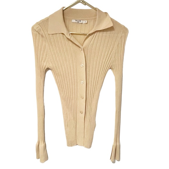NA-KD Size XS Light Knitted Ribbed‎ Long Sleeve Sweater - Picture 2 of 7